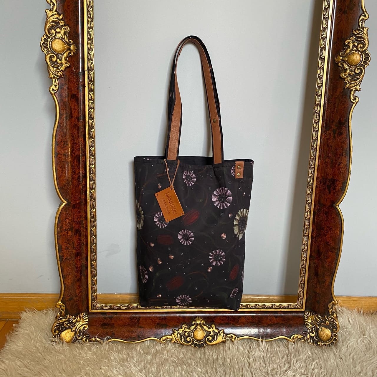 NIGHT FLOWERS, PURPLE - TOTE BAG